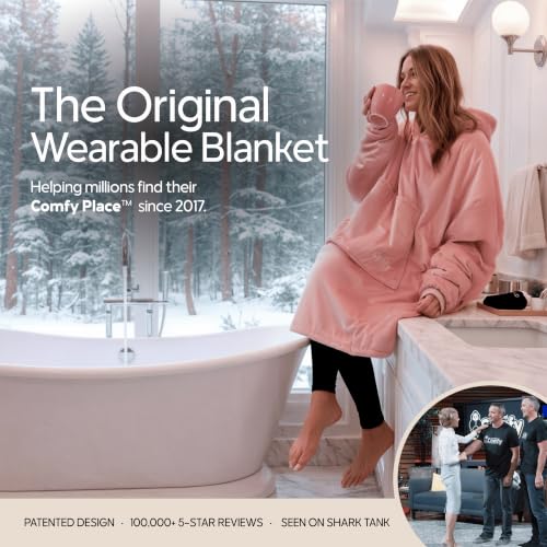 The Comfy Original Blush Wearable Blanket Hoodie - One Size, Shark Tank