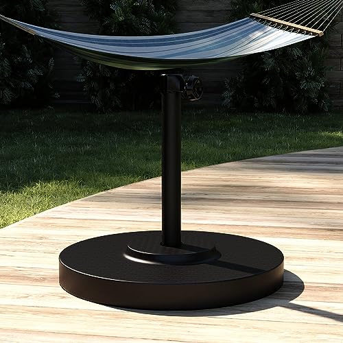 California Umbrella 50 lbs. Round Concrete Weighted Umbrella Base - Black, One Size, CFMT160-Black