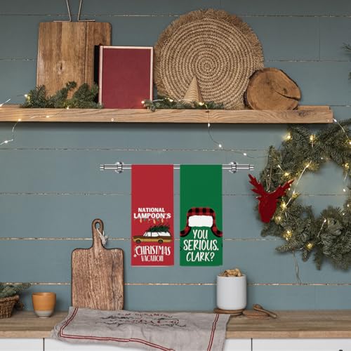 Christmas Kitchen Towels 14x23 Set of 2 - Holiday Decor, Absorbent Dish Wipes