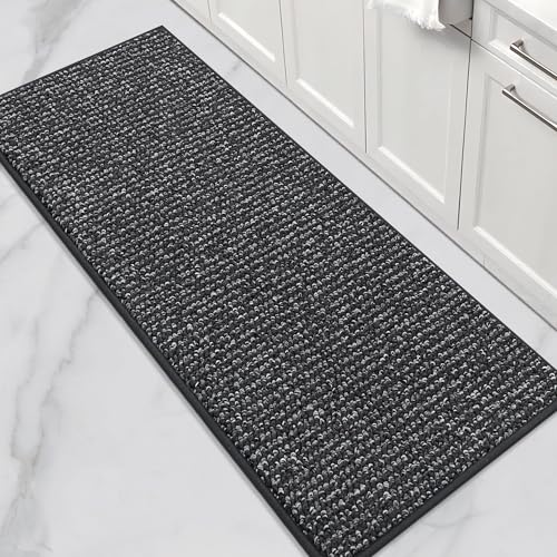 Kitchen Runner Rug 24x60 Charcoal Non-Slip Floor Mat Durable Absorbent