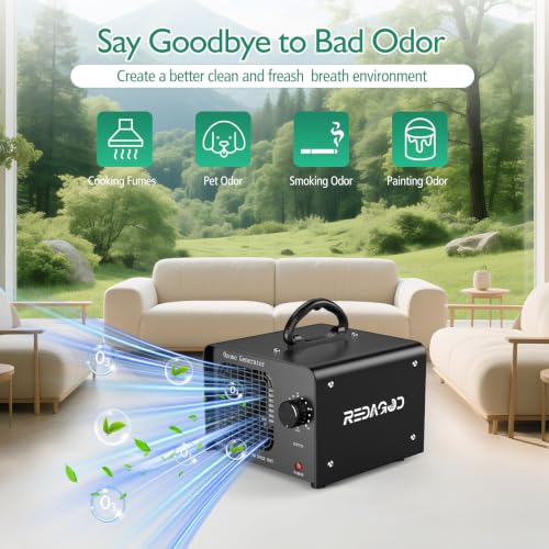 Black Ozone Generator for Odor Removal, 4000 sq ft, 120-Min Timer