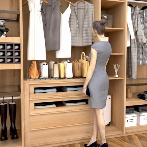 SPACEKEEPER Adjustable Clear Shelf Dividers for Closet, 2 Pack - Purse & Bag Organizer