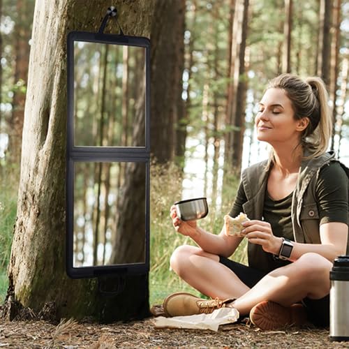 LPHUMEX Black Foldable Full Length Travel Mirror 33” Shatterproof for Dancing & Camping