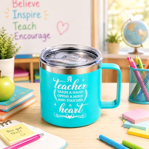 TSIMPLE Teacher Variation: 14oz Insulated Coffee Mug with Handle – Thank You Gift for Teachers Women