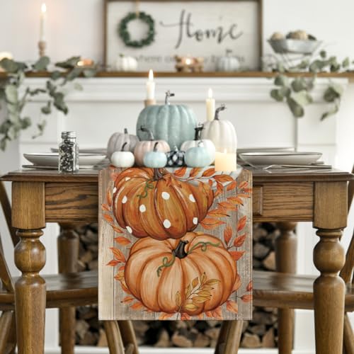 Artoid Mode 13 x 90 Inch Fall Table Runner Orange Durable Polyester Home Decor