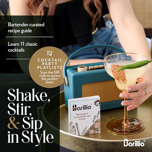 Barillio Pro Edition Silver Cocktail Tool Set - 32-Piece Bartender Kit with Shaker & Muddler
