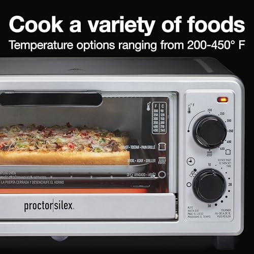 Proctor Silex 4-Slice Countertop Toaster Oven with Broiler & Bake Function