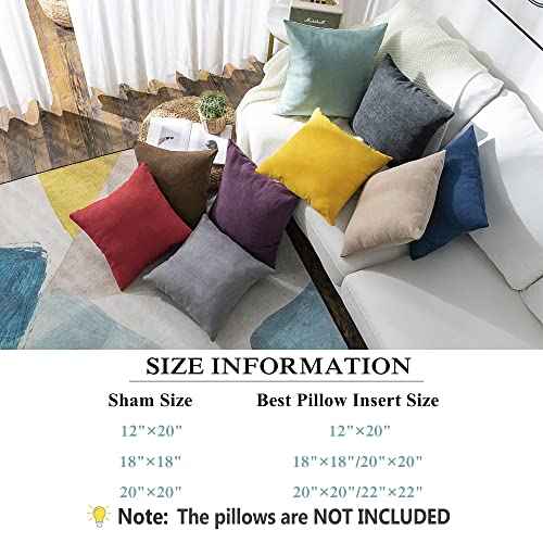 Stellhome New Year/Christmas Decorations Red Throw Pillow Covers 18 x 18 inch Square Soft Cushion Covers for Bed Couch Sofa Bench, Pack of 2