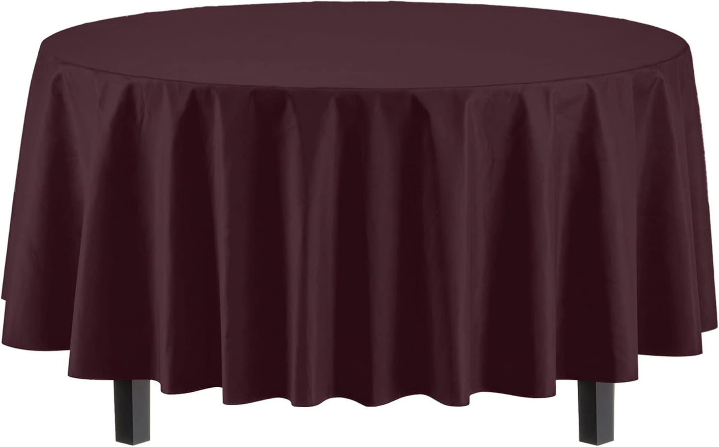 Ivory 84-Inch Round Tablecloth - 12-Pack Premium Plastic Party Supplies