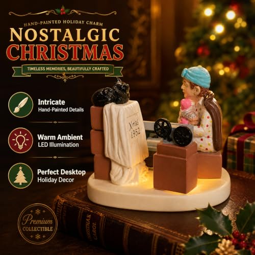 Wizczjvq Christmas Vacation Attic Village Figurine – Hand-Painted Movie Scene