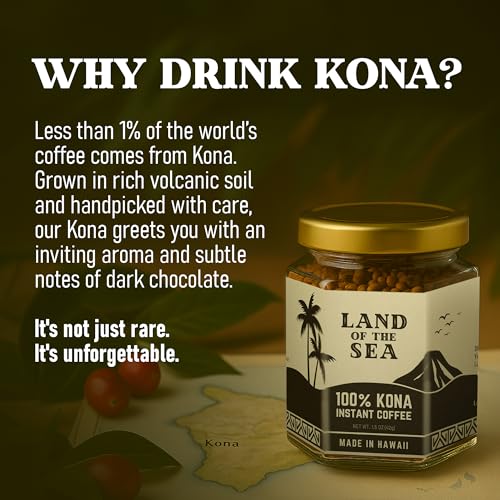 Hawaiian Kona Coffee Instant 4.5oz Pack - Medium Roast, Low Acid Arabica