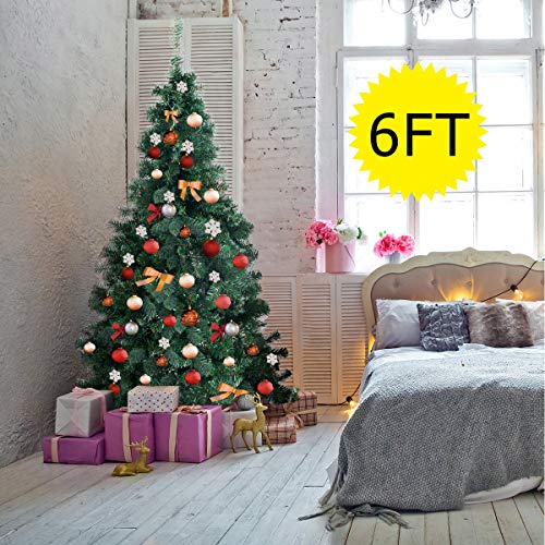 Costway 6Ft Artificial PVC Christmas Tree with Stand - Indoor Outdoor Holiday Decor