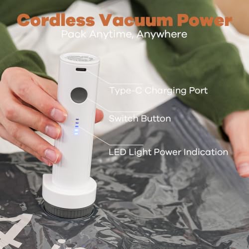 16 Pack Vacuum Storage Bags with Wireless Pump for Travel & Suitcase