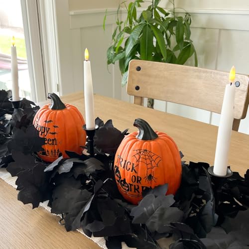 CQURE 82.6Ft Black Fall Leaf Garland for Halloween Thanksgiving Decorations