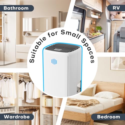 TABYIK Small Dehumidifier - 38OZ Compact Energy Saving for Bedroom Bathroom Closet - White