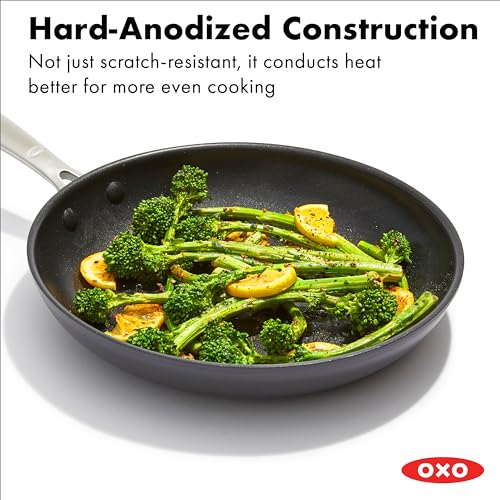 OXO Enhanced 8” & 10” Ceramic Nonstick Frying Pan Set, Black, Oven & Dishwasher Safe