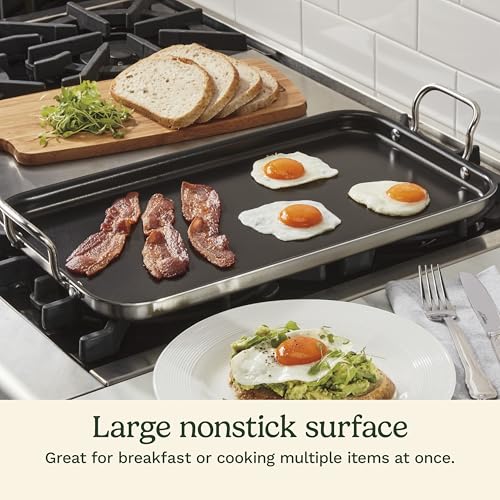 Non-Stick Double Burner Griddle - 10x18 Inch Kitchen Cookware - Vari of This Listing