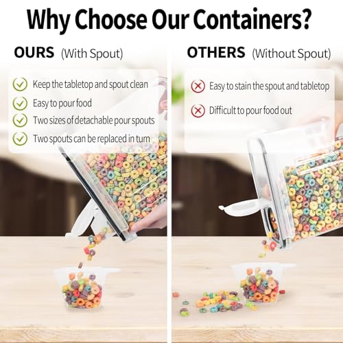 8 Pack Large Food Storage Containers BPA Free 4L Pantry Organizer with Spouts & Labels