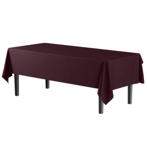Exquisite Party Solids 6-Pack Premium Plastic Tablecloth 54in. X 108in. Rectangle Plastic Table Cover - Brown