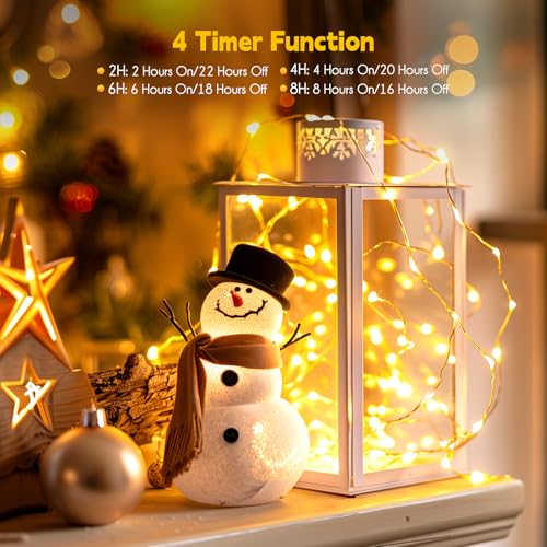 Minetom 66 Feet 200 LEDs USB Fairy String Lights with Remote, Copper