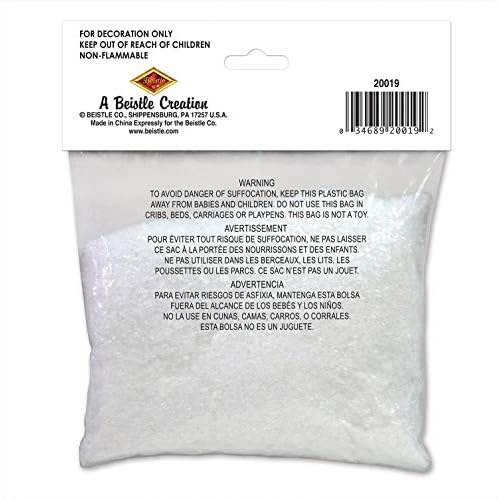 Beistle Sparkling Snow, Sparkling Snow Confetti, Christmas Decorations & Holiday Plastic Snowflakes, Wintertime Snowy Iridescent Decor, 2 oz. Pkg.