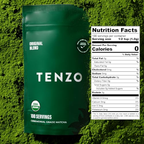 Tenzo Tea Matcha Green Powder - USDA Organic Ceremonial Grade Paleo,