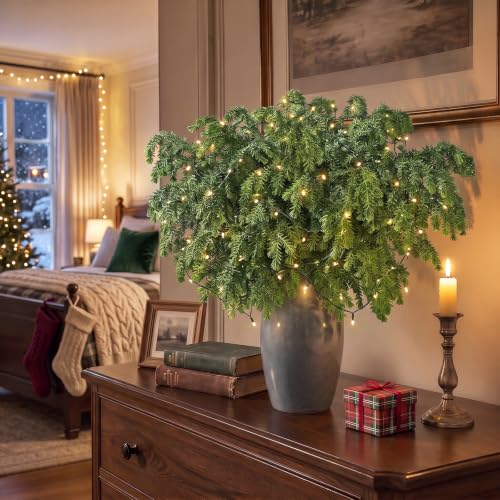 12 Pcs 36-Inch Lifelike Artificial Norfolk Pine Branches for Vase Decor - GLIDLION