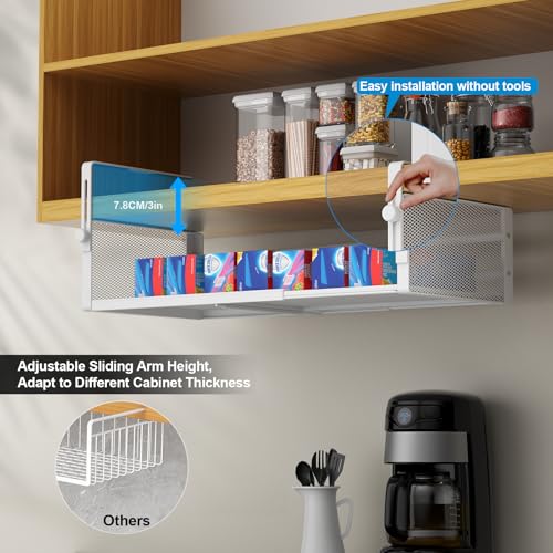 Expandable Under Shelf Storage Basket Organizer - White, 2 Pack