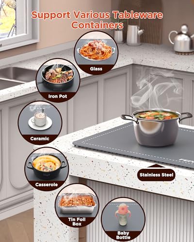 Food Warming Mat XXL 36 x 16 Inch Gray for Buffets & Parties