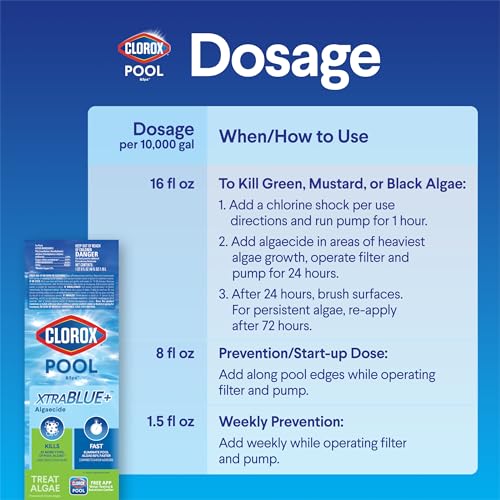 Pool Algaecide All-in-One Killer - XtraBlue Variation, 40oz for Salt Pools