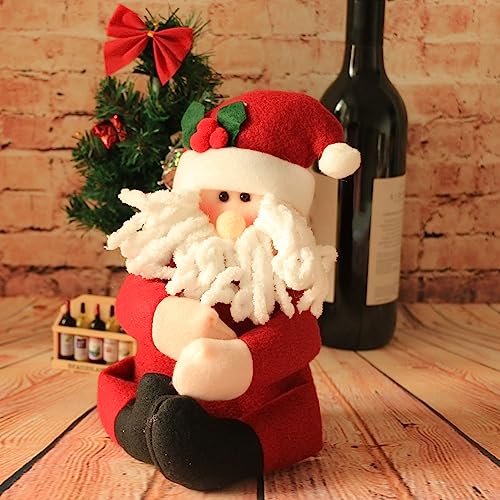 VANTATY 2-Pack Christmas Santa & Snowman Wine Bottle Covers - Festive Holiday Decor & Gifts