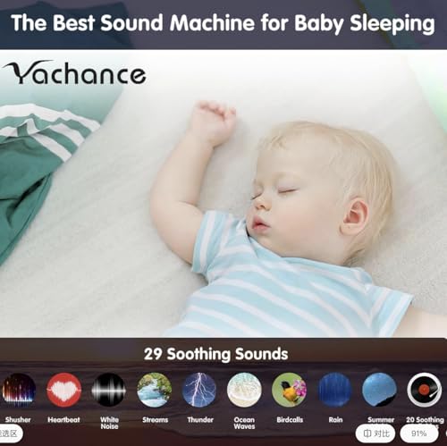 YACHANCE Kids Sound Machine with Night Light & Star Projector - White