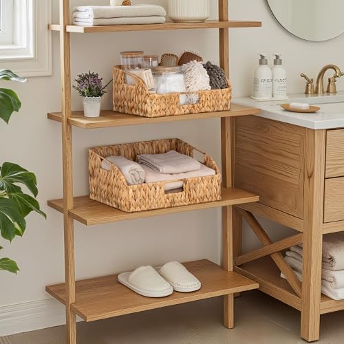 StorageWorks Hyacinth Pantry Baskets 2-Pack Natural Water Hyacinth, 15¾"L x 11"W x 7½"H & 14¼"L x 9¾"W x 6¾"H