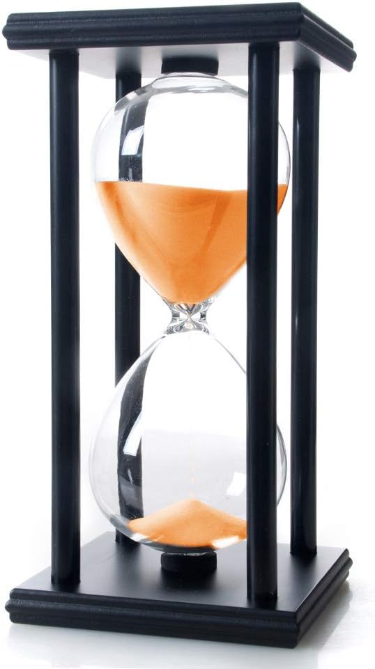 60-Minute Wood Sand Timer Hourglass | Bellaware White Decorative Timer