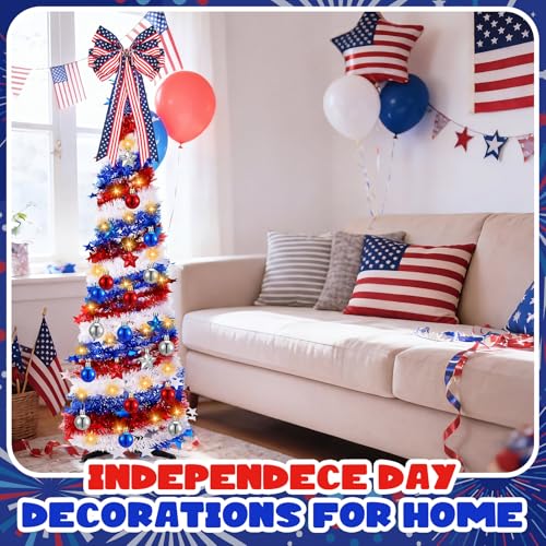 Vicenpal 16-Piece 250th Anniversary Christmas Lighted Pop-Up Tree Decorations