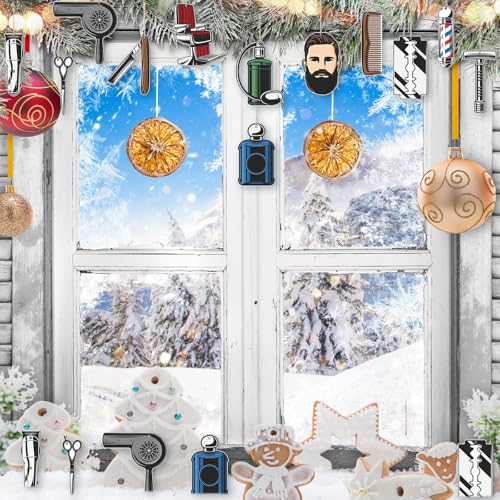 Vercraft 24 Pcs Barber Christmas Tree Ornaments - Men Edition
