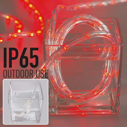 CHORLED 50ft Red Connectable Waterproof LED Rope Lights for Indoor & Outdoor Decor