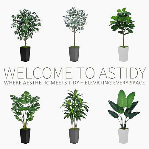 Artificial Monstera Deliciosa Plant 5FT - Faux Tropical Tree with Black Planter
