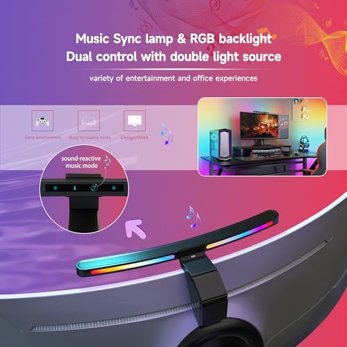 ONWAY Matte Curved Monitor Light Bar with RGB Backlight for 27-34" Screens, No Glare, Wireless Remote Control
