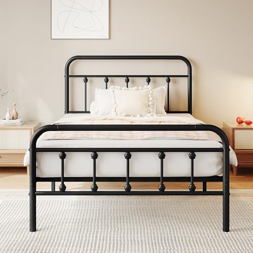 Twin Size Metal Bed Frame with Victorian Headboard & Footboard - Variation of THIS listing