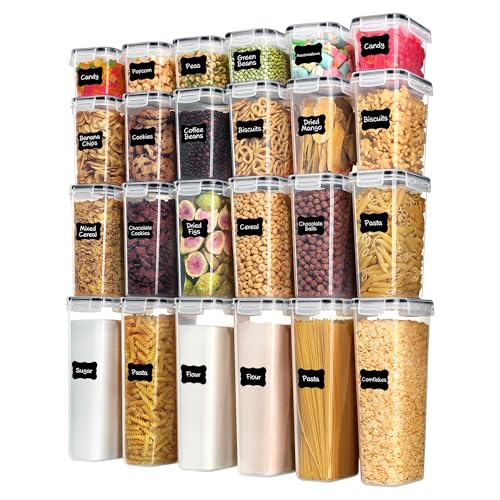 Vtopmart Black Airtight Food Storage Containers Set, 24 pcs with Lids