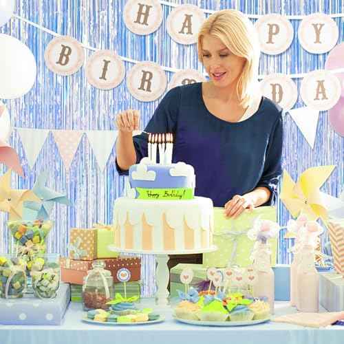 2 Pack Iridescent Party Backdrop Decorations Tinsel Curtain Birthday Decorations Foil Fringe Photo Booth Streamer Backdrop Iridescent Theme Christmas Bachelorette Graduation Party Decorations