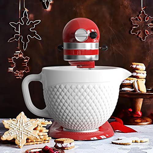 Ceramic Mixer Bowl for KitchenAid Tilt-Head Stand Mixers 4.5-5 Qt