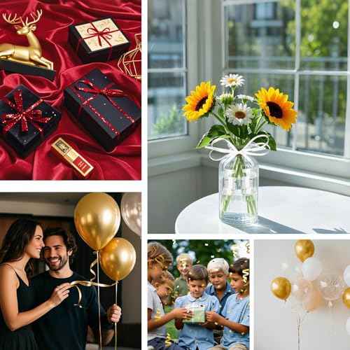 White Curling Ribbon, 500 Yard Christmas Curling Ribbons for Gift Wrapping, Balloon String for Balloons Curly Ribbon, Gift Bow Ribbons for Baby Shower, Florist Flower Party Decorations