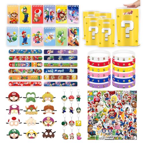 Super Mario Party Favors Set - 122pcs Birthday Supplies for Kids