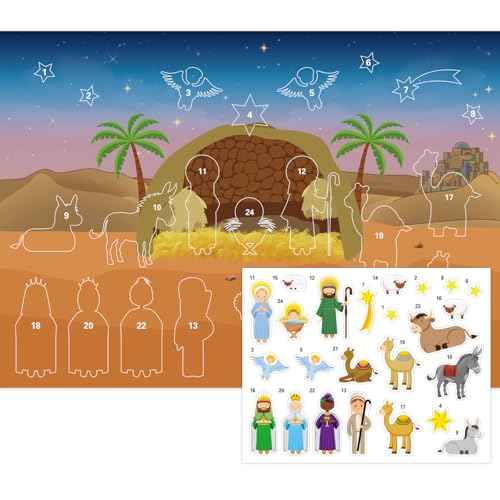 Nativity Sticker Advent Calendar for Kids Christmas Advent Calendar Religious Christian Advent Calendars Christmas Countdown Calendar Decor Nativity Scene Advent Calendar for Kids Gifts