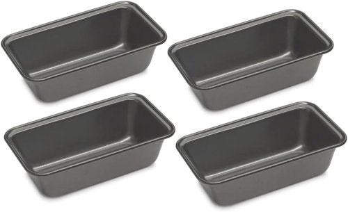 Cuisinart Mini Loaf Pan Set - 4 Count for Perfectly Baked Mini Loaves | Durable Non-Stick Design