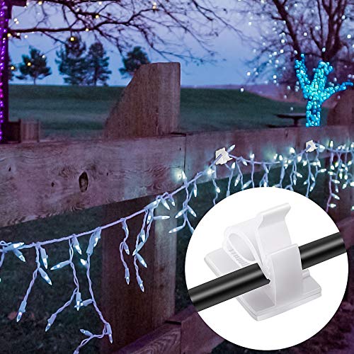 Maitys 120 Pcs Outdoor Cable Clips Adhesive Wire Holder Large White - Outdoor Waterproof