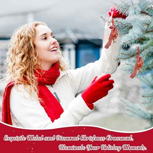 WhatSign Cardinal Christmas Ornaments - Metal Red Ornament for Christmas Tree Party Decor Bird Hanging Keepsake Gifts for Women