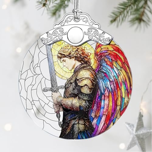 Archangel Michael Stained Glass Ornament – Style 1-michael | Christmas Tree Decoration